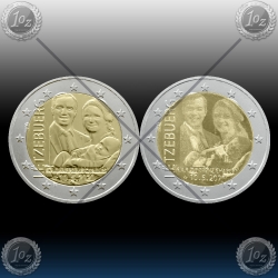 2 x 2 EVRO LUKSEMBURG 2020 "The birth of Prince Charles" UNC